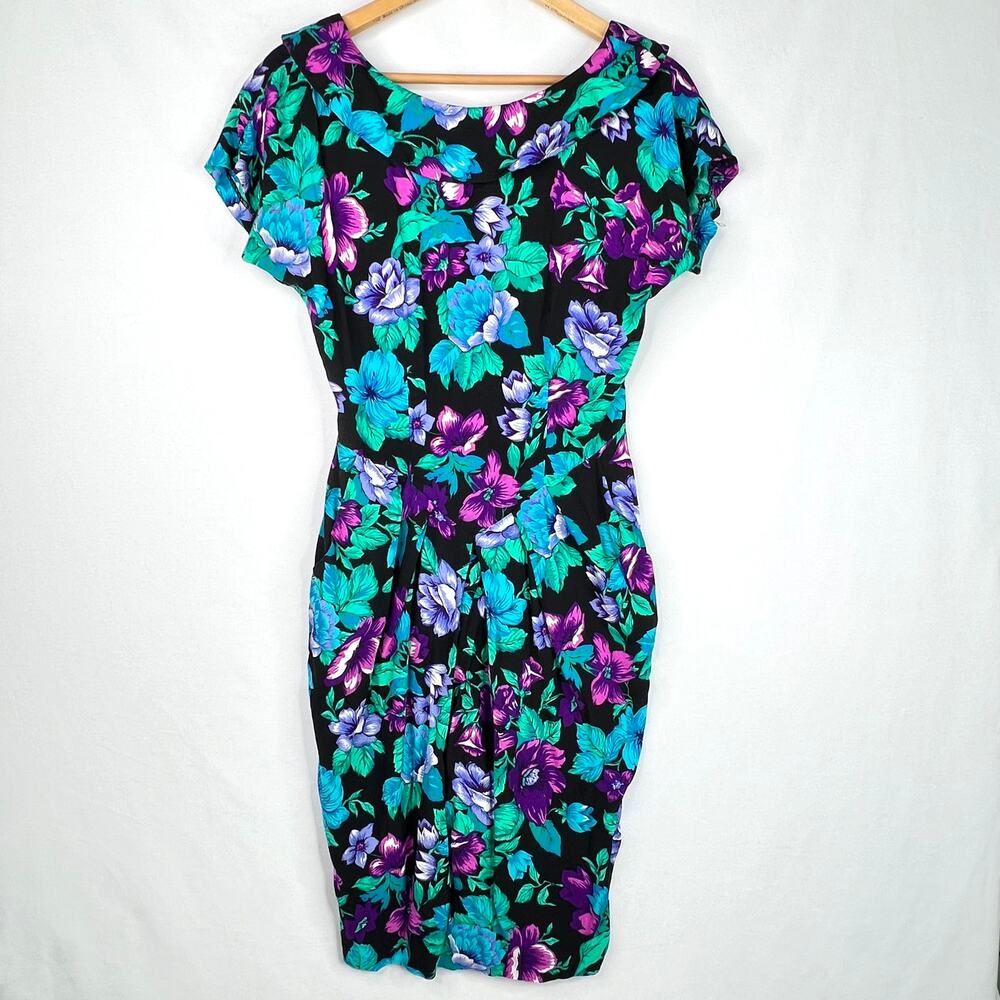 Vintage Dawn Joy Fashions Floral Dress XS